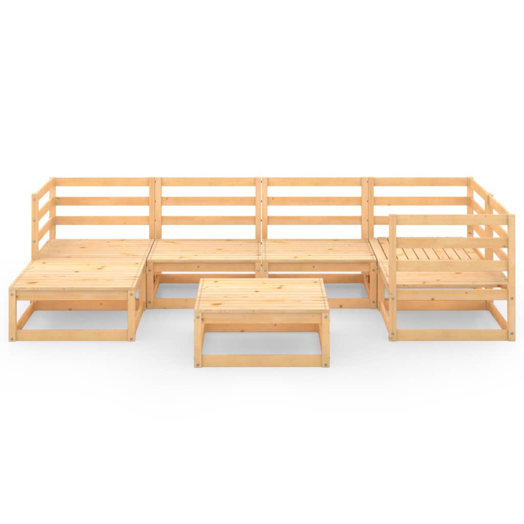 vidaXL 7-tlg. Garten-Lounge-Set Massivholz Kiefer