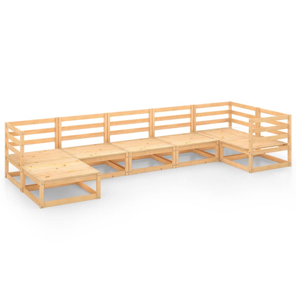 vidaXL 7-tlg. Garten-Lounge-Set Massivholz Kiefer