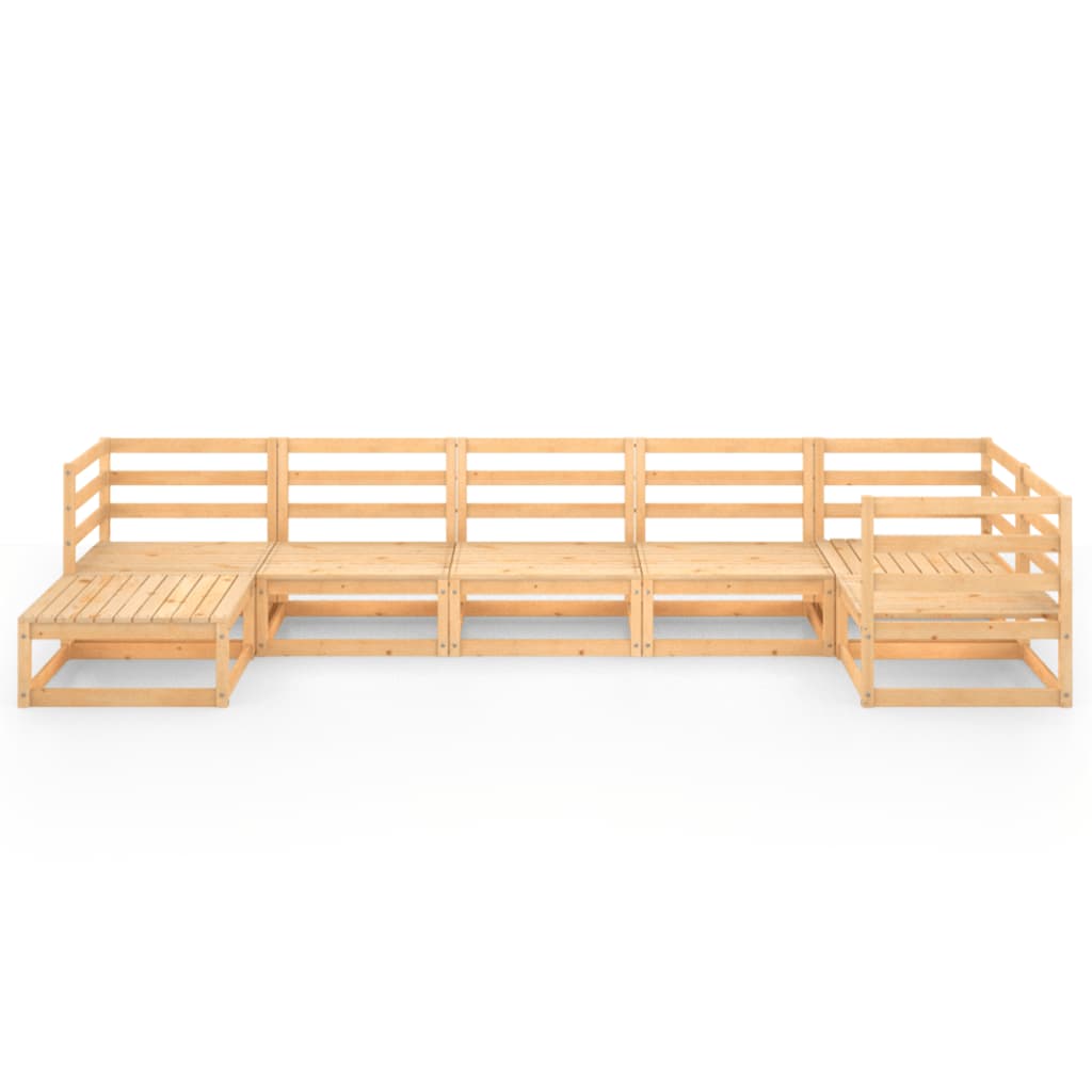 vidaXL 7-tlg. Garten-Lounge-Set Massivholz Kiefer