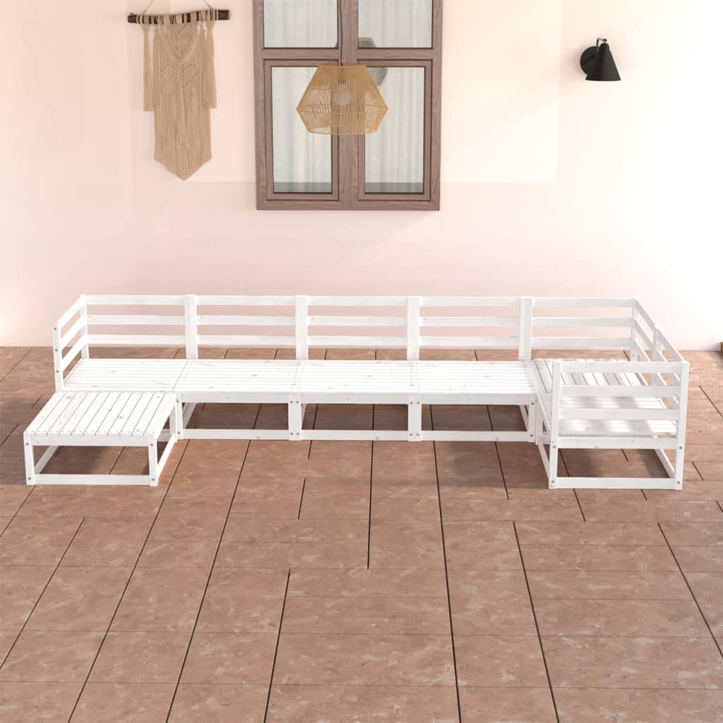 vidaXL 7-tlg. Garten-Lounge-Set Massivholz Kiefer