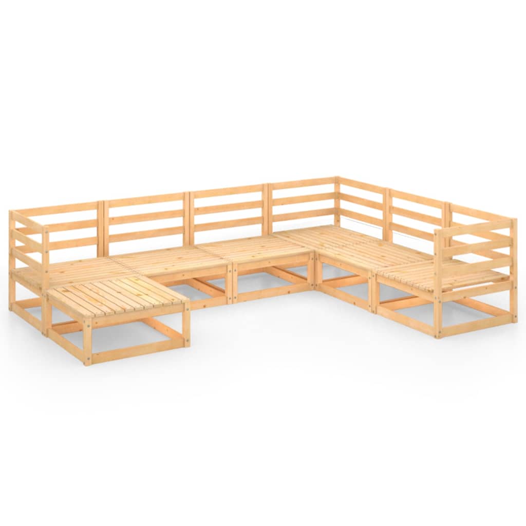 vidaXL 7-tlg. Garten-Lounge-Set Massivholz Kiefer