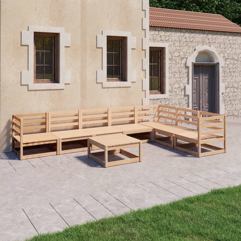 vidaXL 8-tlg. Garten-Lounge-Set Massivholz Kiefer