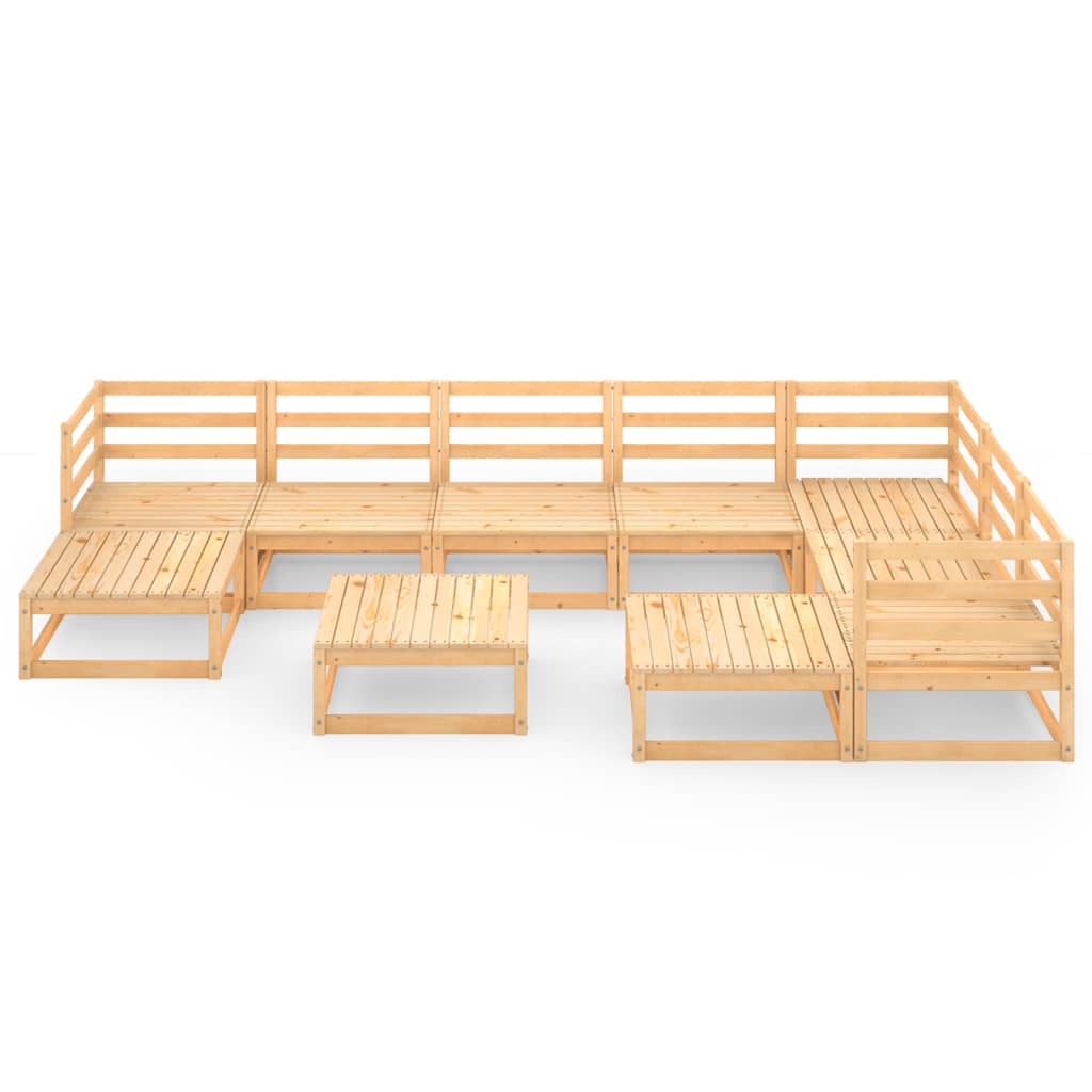 vidaXL 10-tlg. Garten-Lounge-Set Massivholz Kiefer