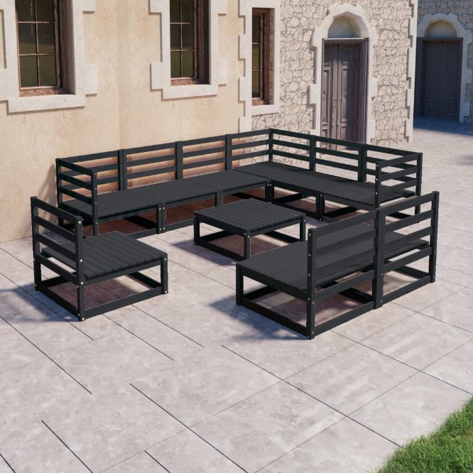 vidaXL 10-tlg. Garten-Lounge-Set Honigbraun Massivholz Kiefer