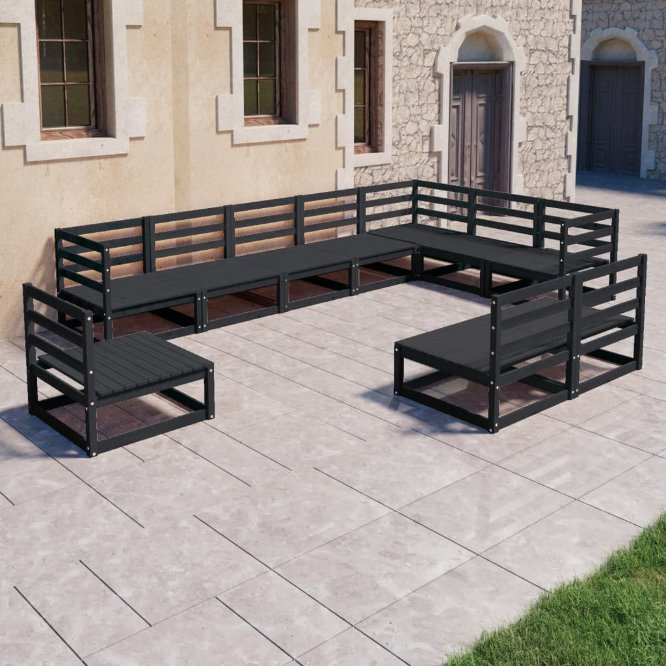 vidaXL 10-tlg. Garten-Lounge-Set Honigbraun Massivholz Kiefer