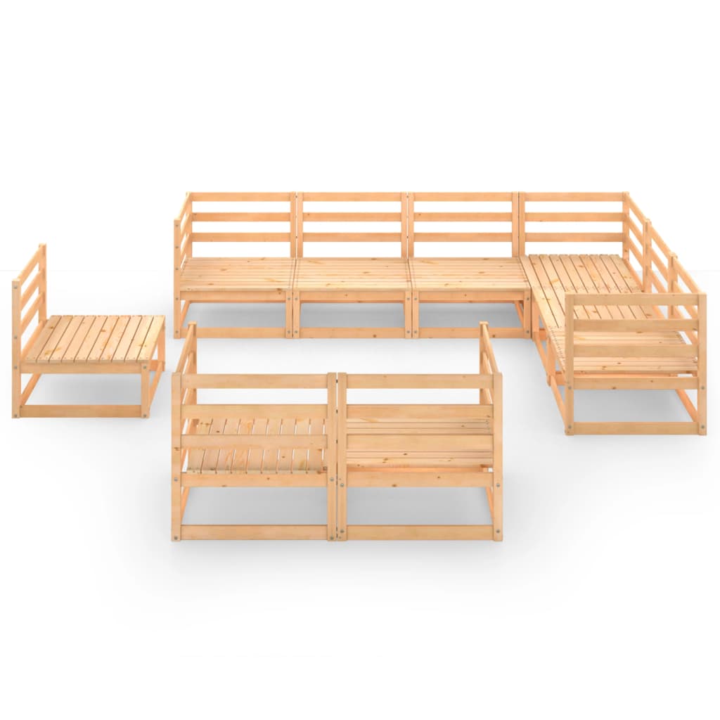 vidaXL 9-tlg. Garten-Lounge-Set Massivholz Kiefer