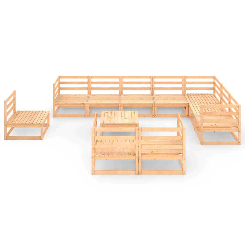 vidaXL 11-tlg. Garten-Lounge-Set Massivholz Kiefer