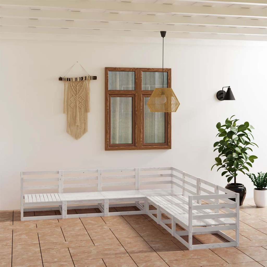 vidaXL 7-tlg. Garten-Lounge-Set Massivholz Kiefer