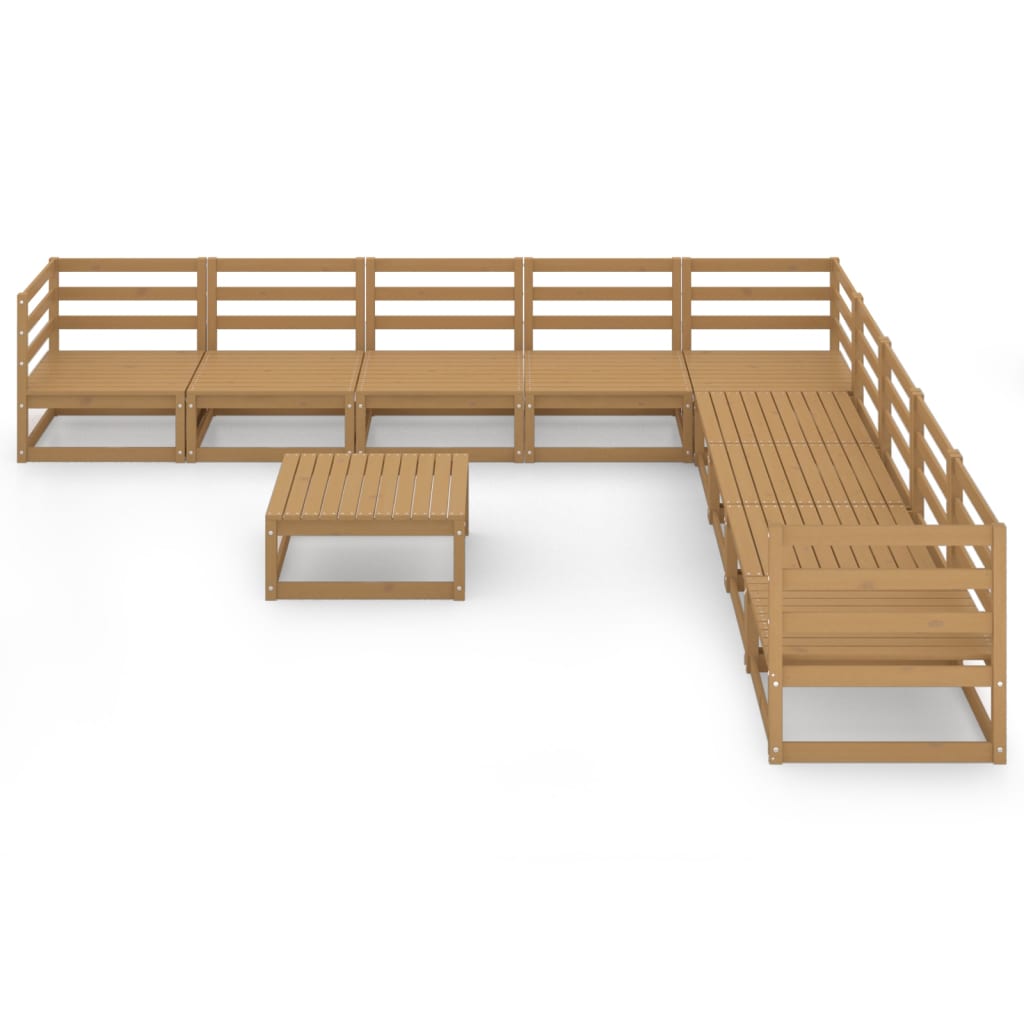 vidaXL 10-tlg. Garten-Lounge-Set Honigbraun Massivholz Kiefer