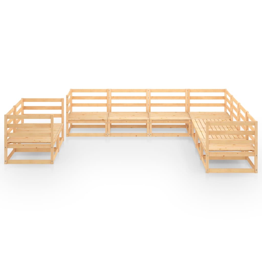 vidaXL 9-tlg. Garten-Lounge-Set Massivholz Kiefer