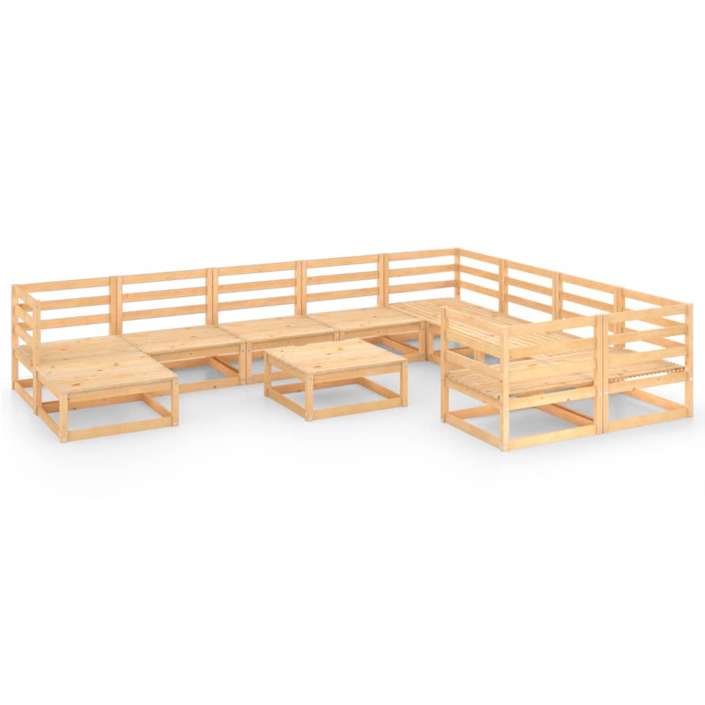 vidaXL 11-tlg. Garten-Lounge-Set Massivholz Kiefer