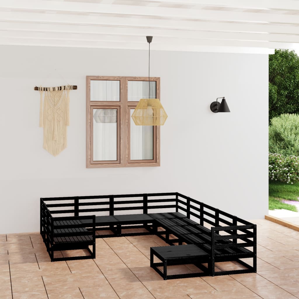 vidaXL 11-tlg. Garten-Lounge-Set Massivholz Kiefer