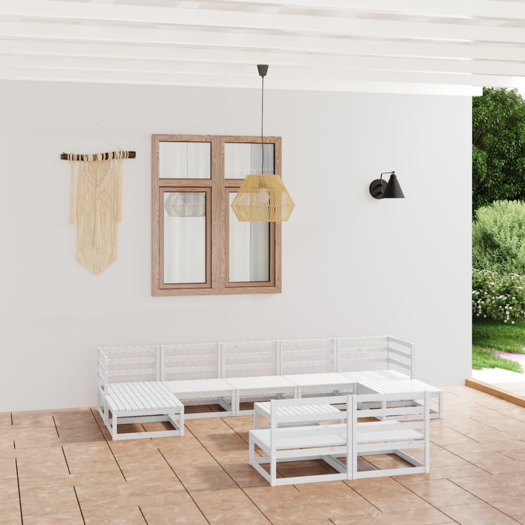 vidaXL 10-tlg. Garten-Lounge-Set Massivholz Kiefer