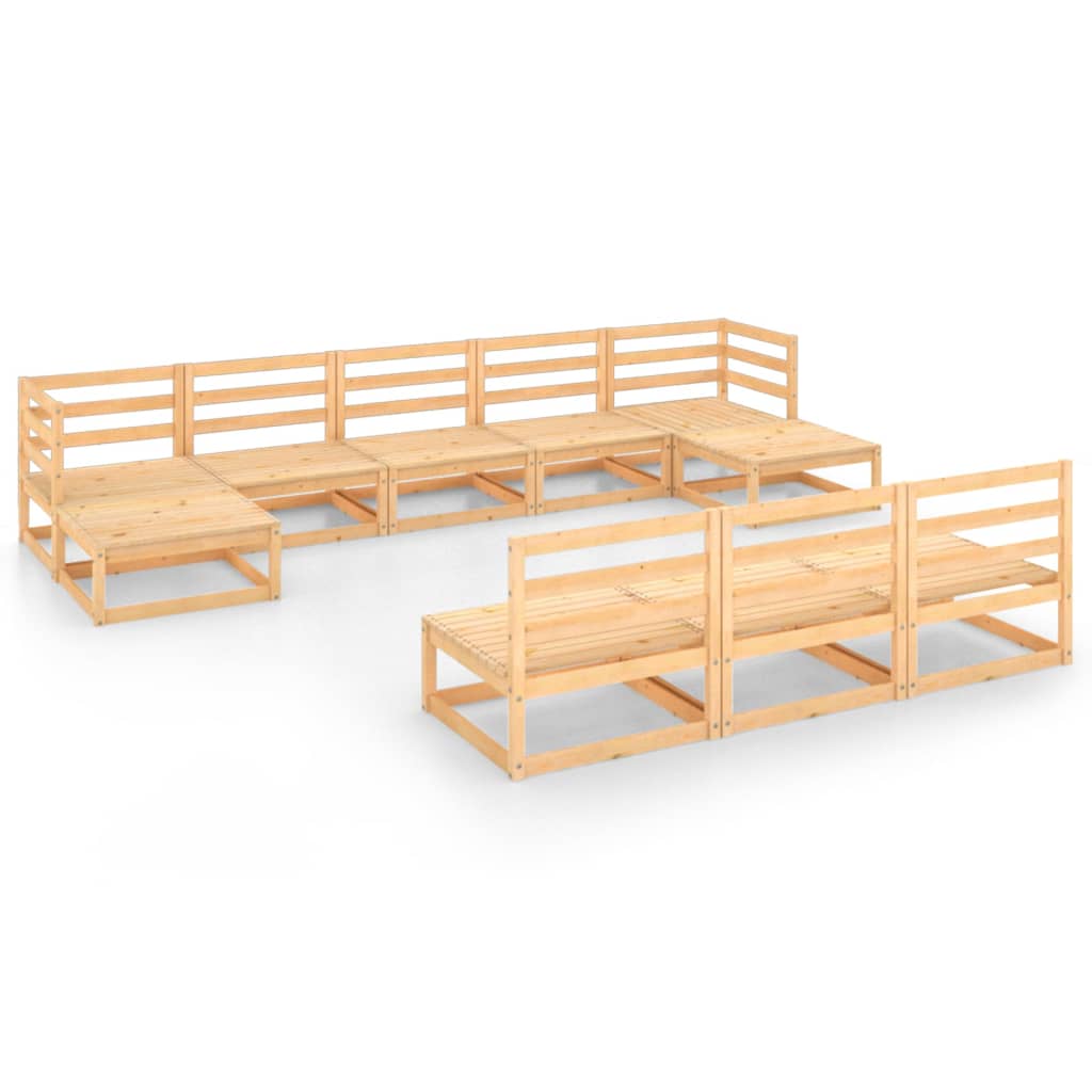 vidaXL 10-tlg. Garten-Lounge-Set Massivholz Kiefer