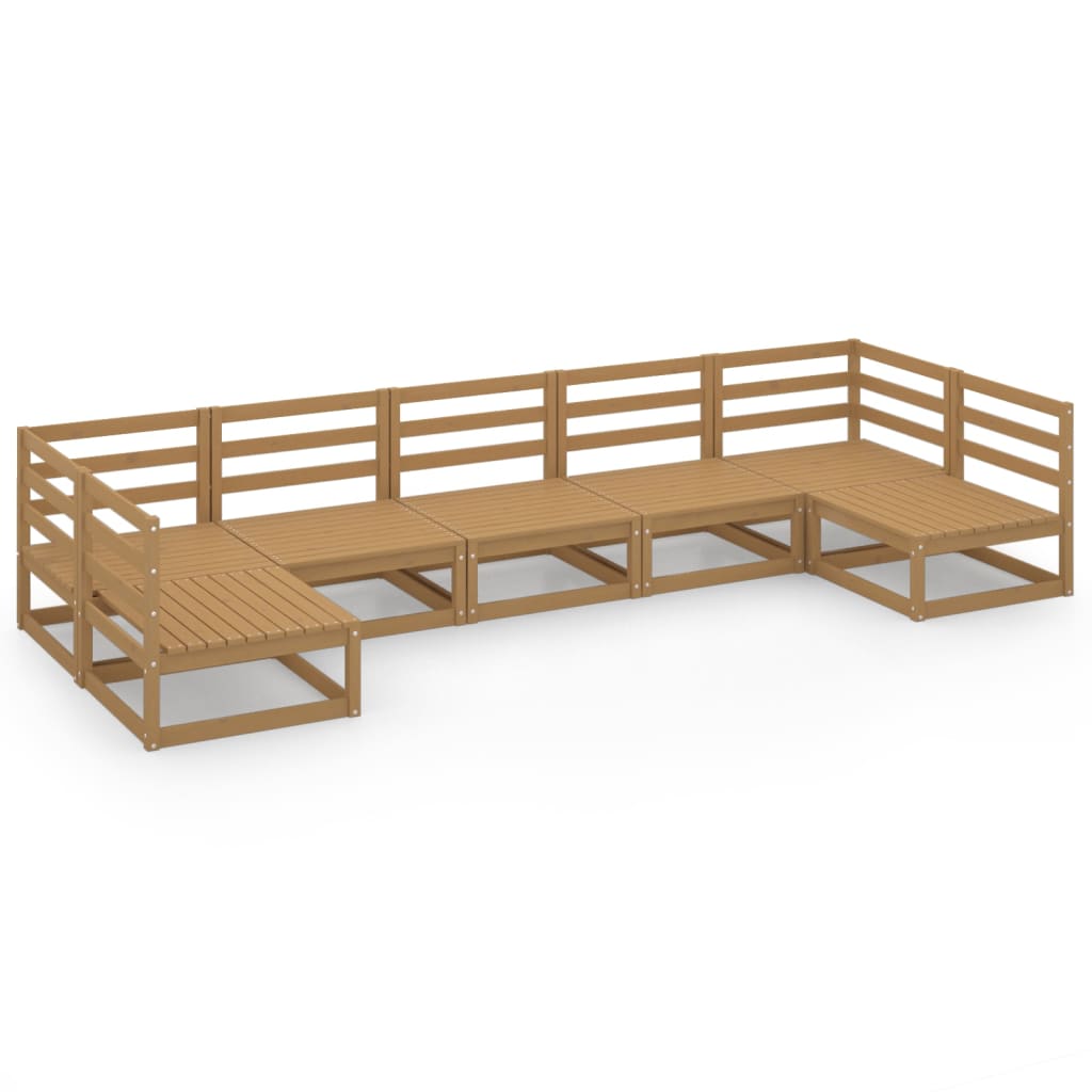 vidaXL 7-tlg. Garten-Lounge-Set Massivholz Kiefer