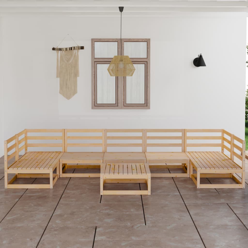 vidaXL 8-tlg. Garten-Lounge-Set Massivholz Kiefer