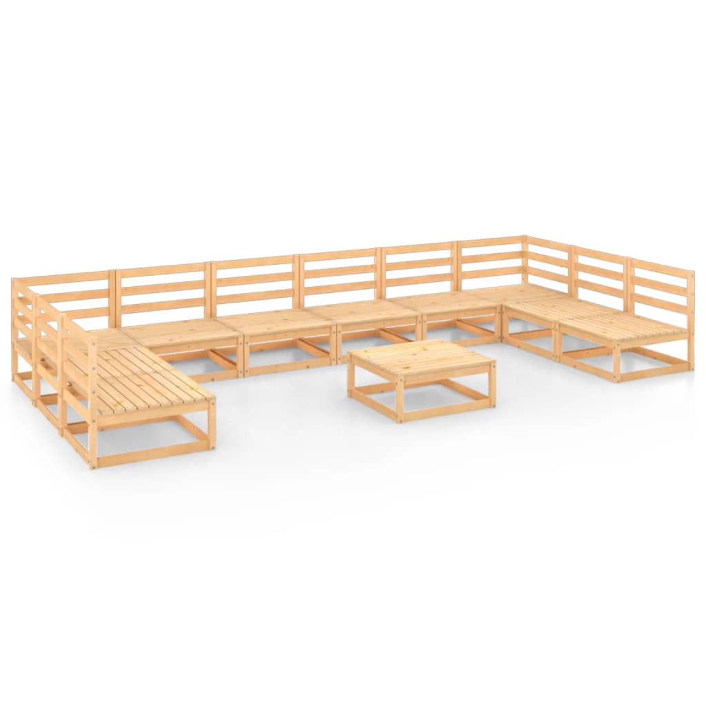 vidaXL 11-tlg. Garten-Lounge-Set Massivholz Kiefer