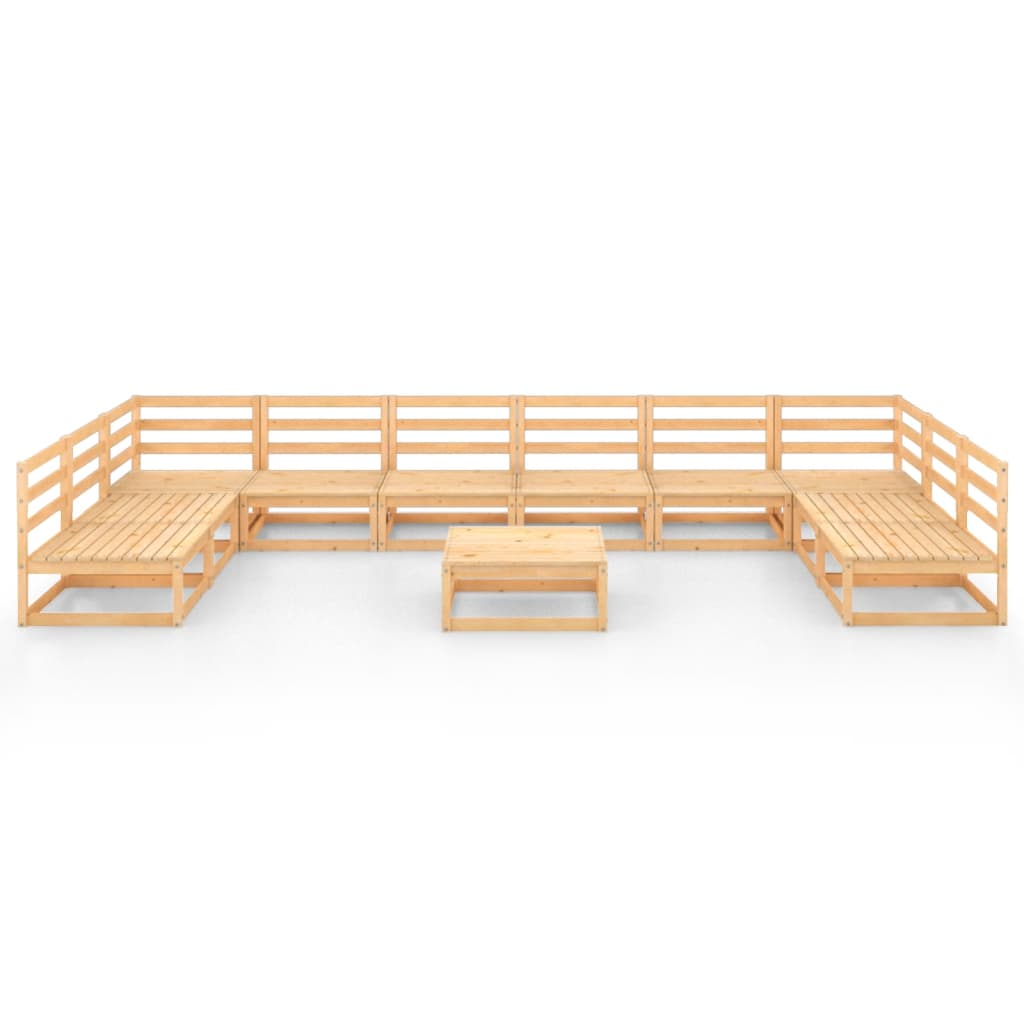 vidaXL 11-tlg. Garten-Lounge-Set Massivholz Kiefer