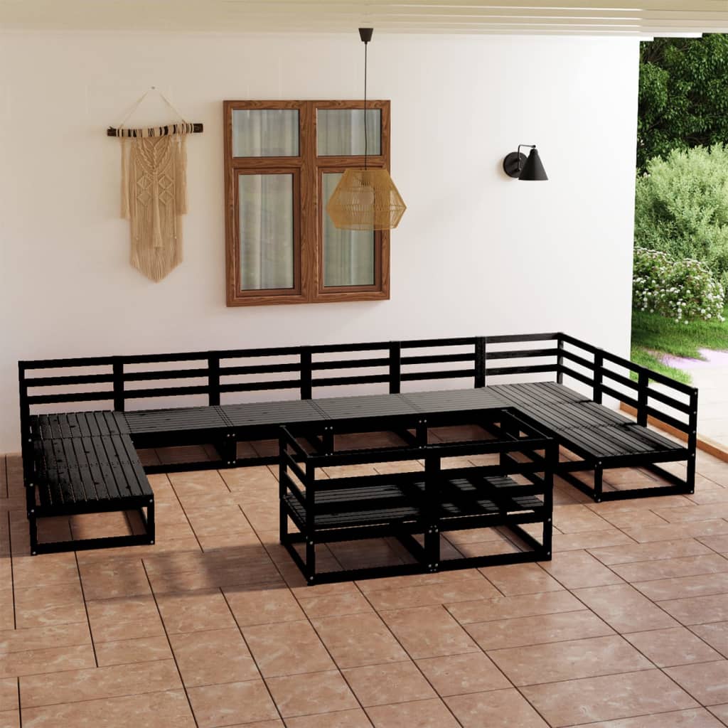 vidaXL 12-tlg. Garten-Lounge-Set Massivholz Kiefer