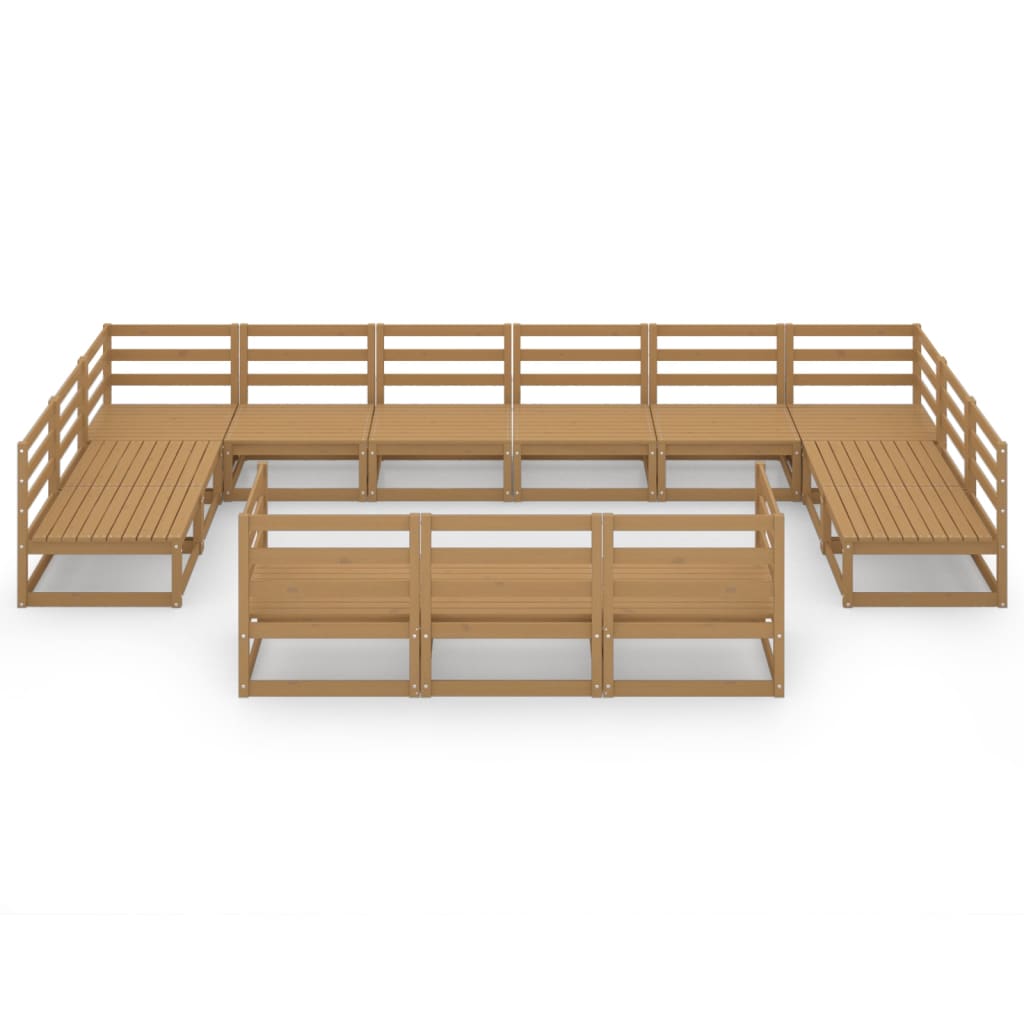 vidaXL 13-tlg. Garten-Lounge-Set Massivholz Kiefer