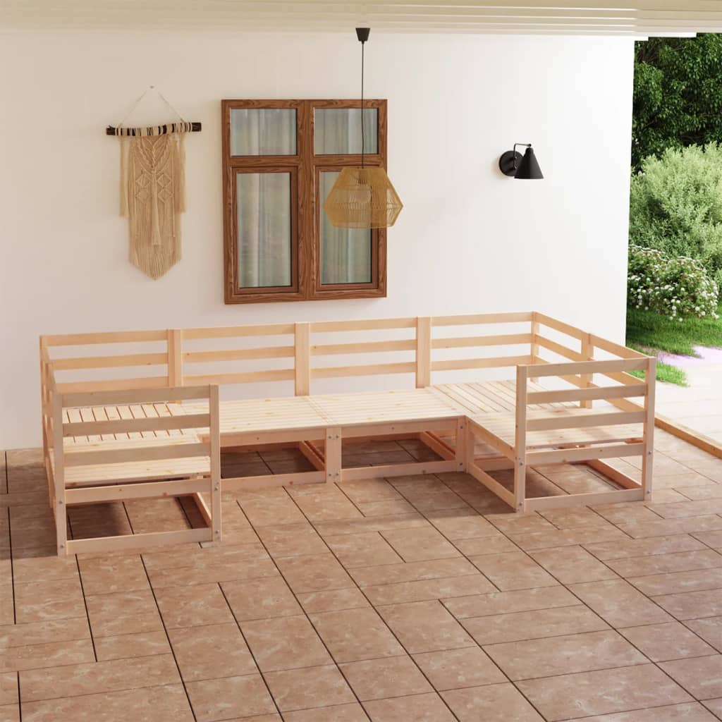 vidaXL 6-tlg. Garten-Lounge-Set Massivholz Kiefer