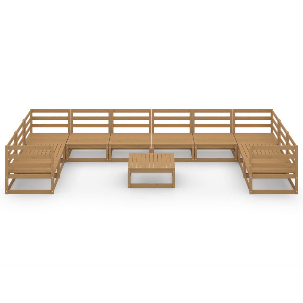 vidaXL 11-tlg. Garten-Lounge-Set Massivholz Kiefer