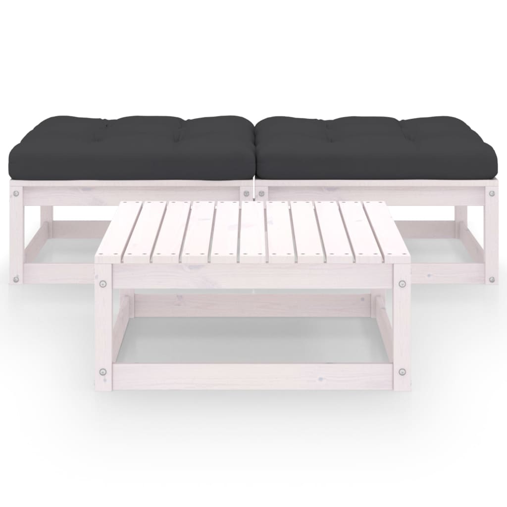 vidaXL 3-tlg. Garten-Lounge-Set mit Kissen Kiefer Massivholz