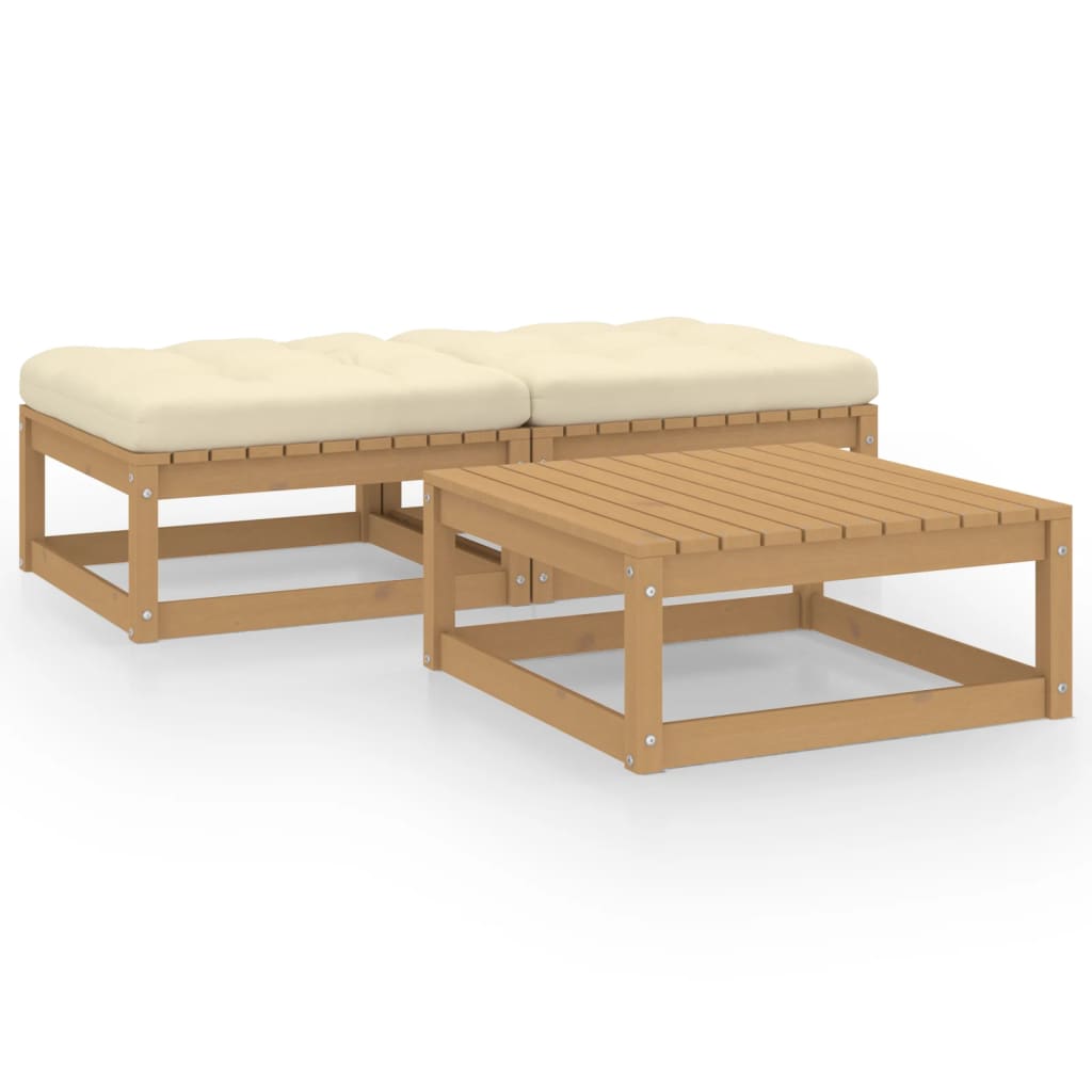 vidaXL 3-tlg. Garten-Lounge-Set mit Kissen Kiefer Massivholz