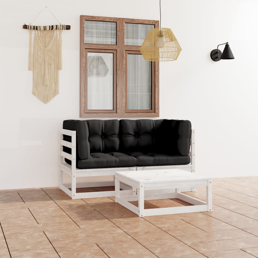 vidaXL 3-tlg. Garten-Lounge-Set Massivholz Kiefer