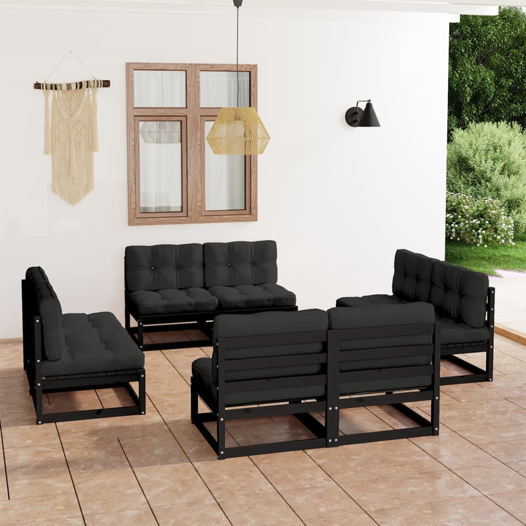 vidaXL 8-tlg. Garten-Lounge-Set Massivholz Kiefer