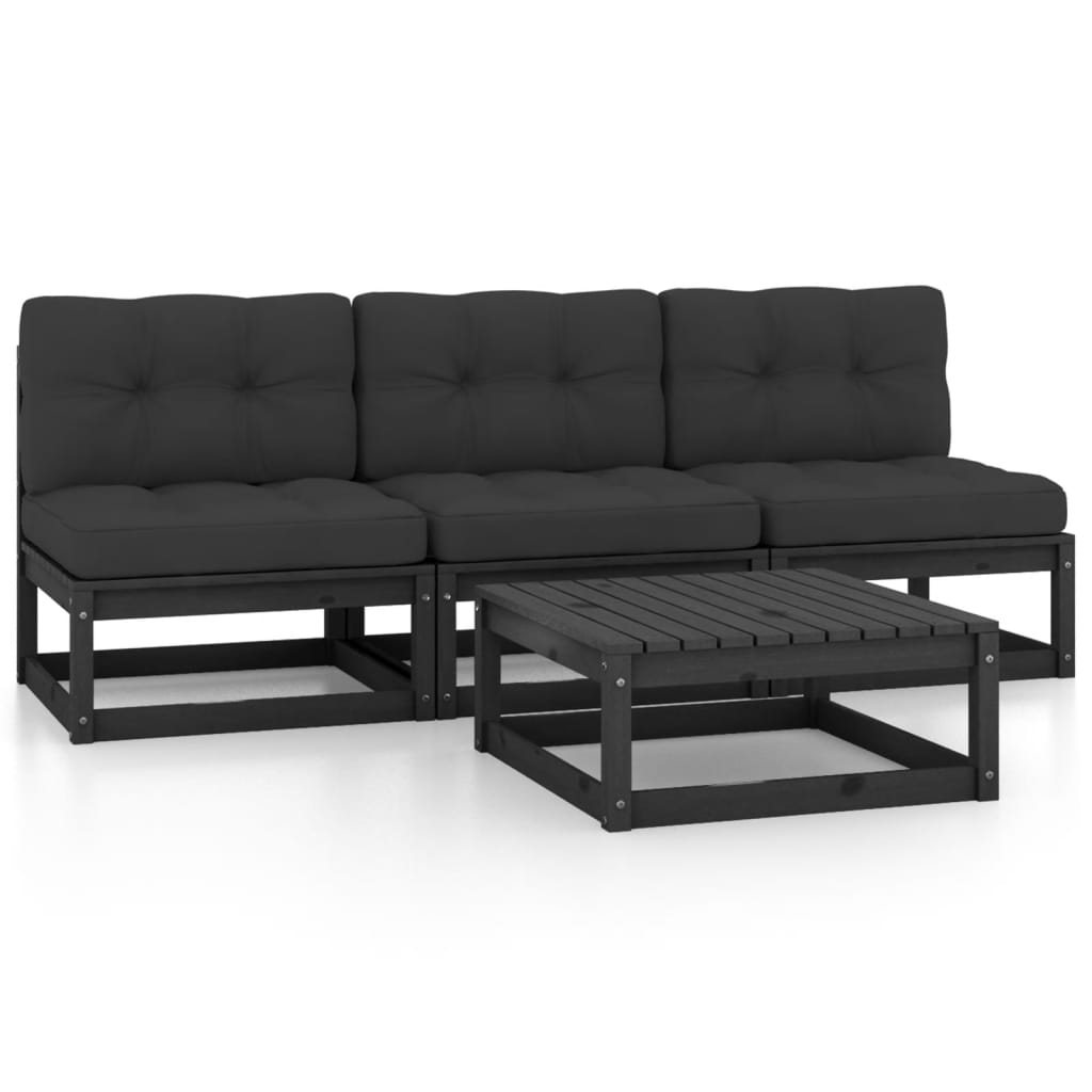 vidaXL 4-tlg. Garten-Lounge-Set Massivholz Kiefer