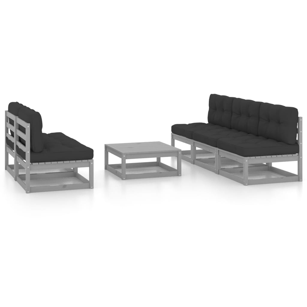 vidaXL 6-tlg. Garten-Lounge-Set Massivholz Kiefer