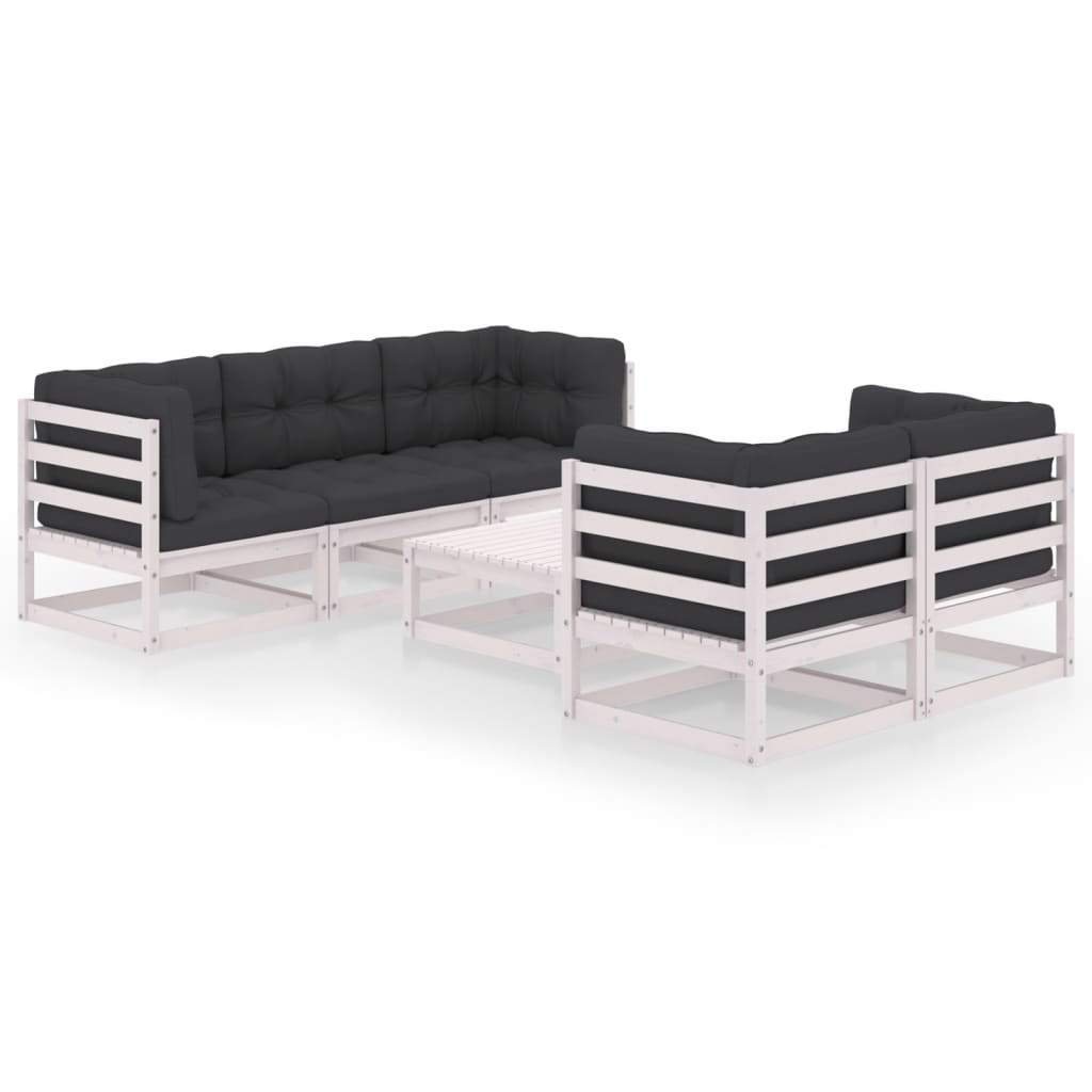 vidaXL 6-tlg. Garten-Lounge-Set Massivholz Kiefer