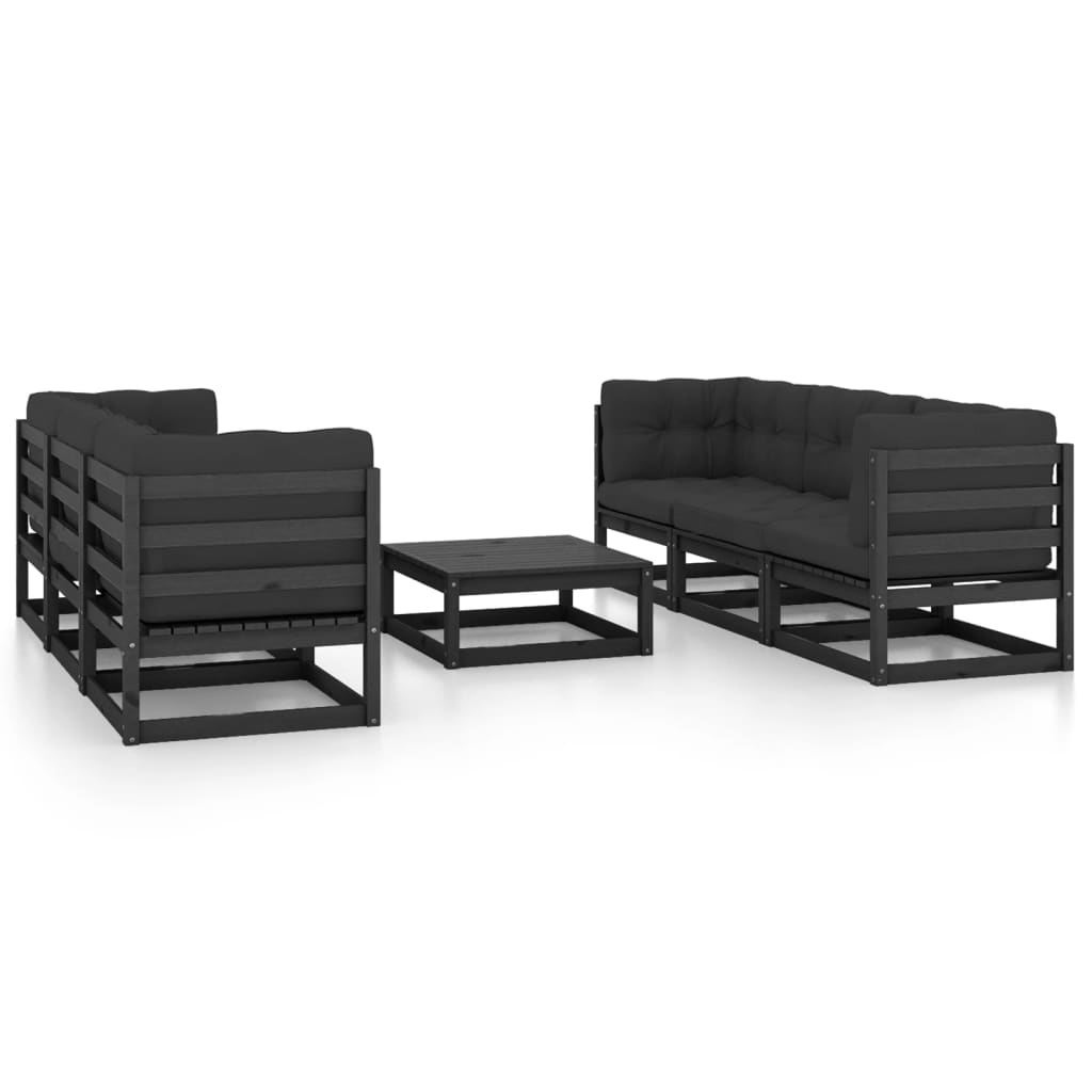 vidaXL 7-tlg. Garten-Lounge-Set Massivholz Kiefer