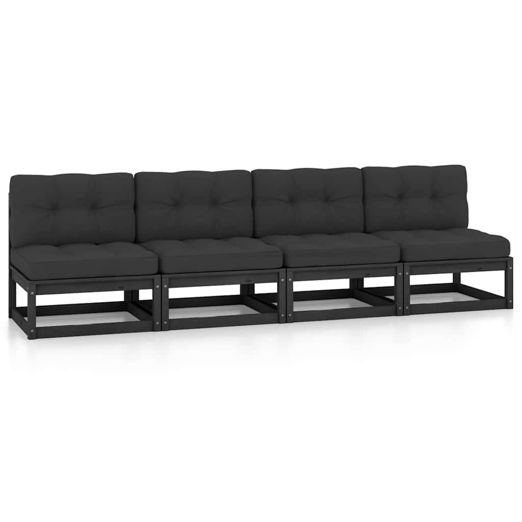vidaXL Outdoor-Sofa 4-Sitzer Massivholz Kiefer