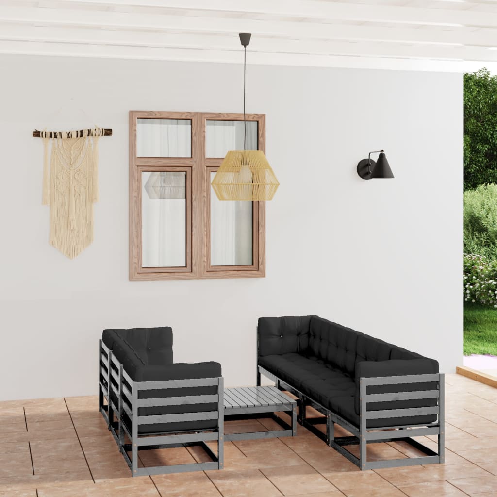 vidaXL 8-tlg. Garten-Lounge-Set Massivholz Kiefer