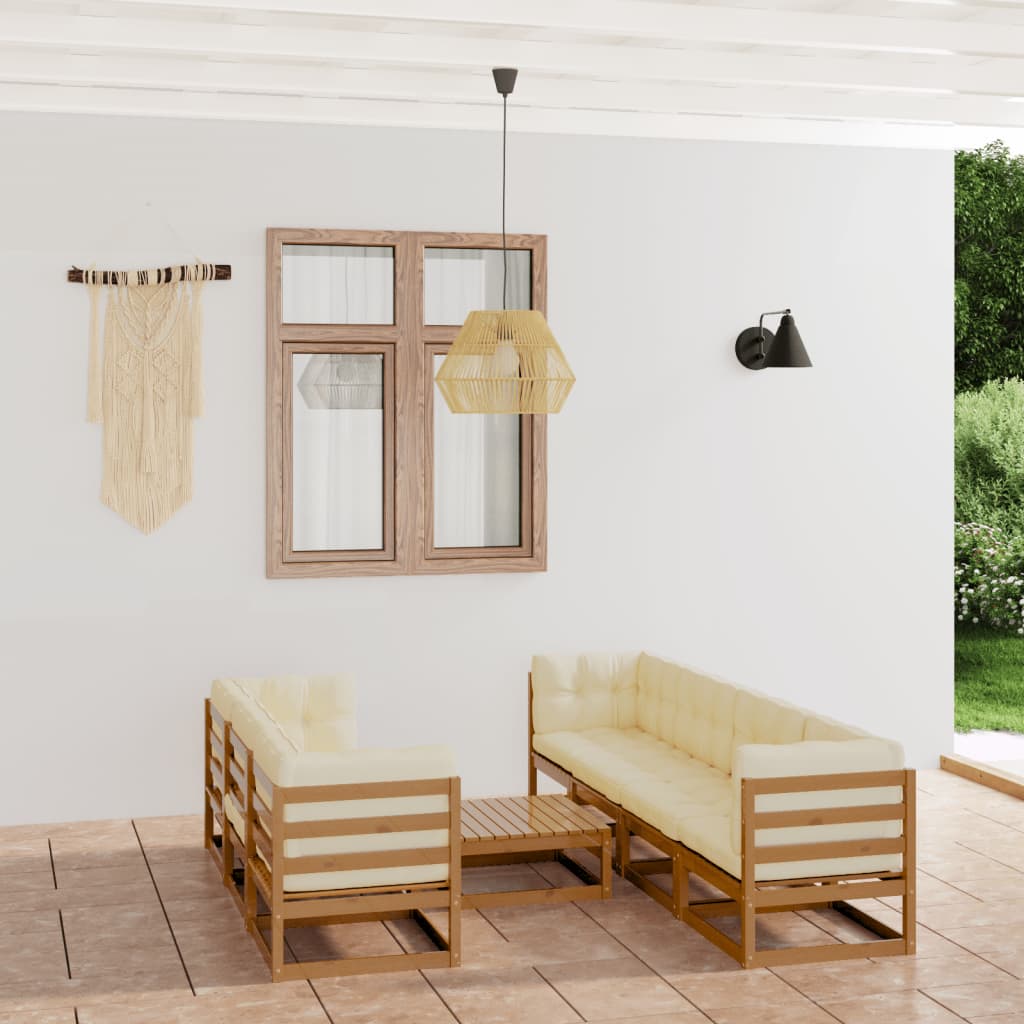 vidaXL 8-tlg. Garten-Lounge-Set Massivholz Kiefer