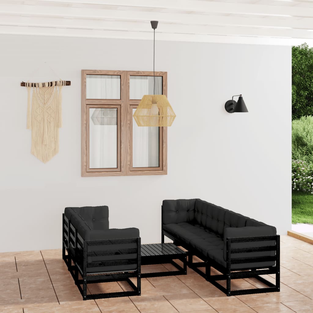vidaXL 8-tlg. Garten-Lounge-Set Massivholz Kiefer