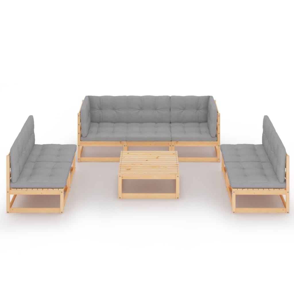 vidaXL 8-tlg. Garten-Lounge-Set mit Kissen Kiefer Massivholz