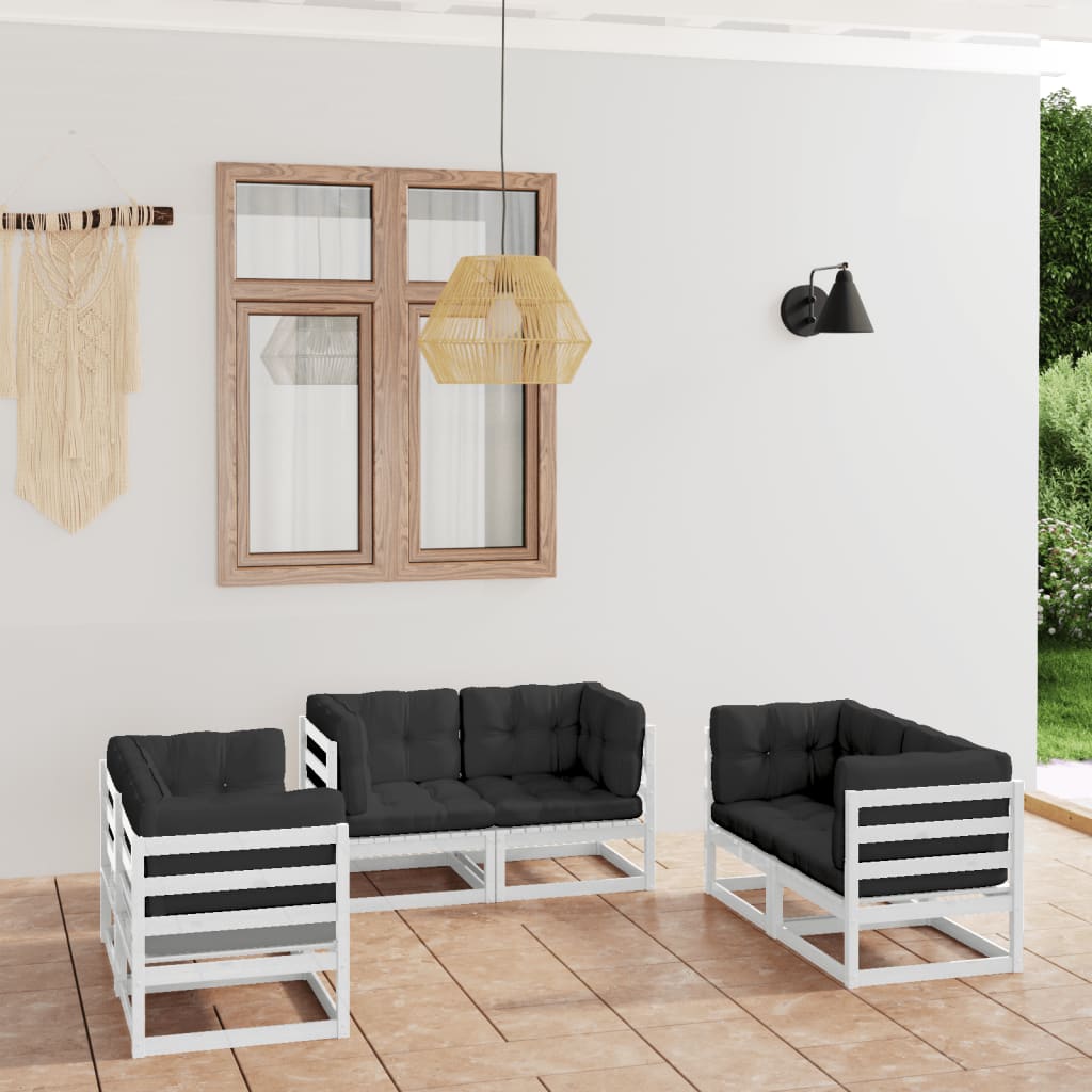 vidaXL 6-tlg. Garten-Lounge-Set Massivholz Kiefer
