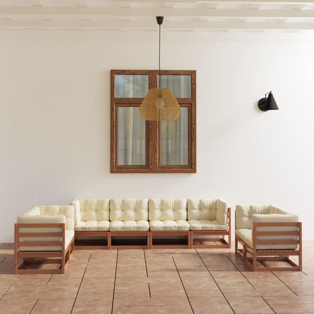 vidaXL 8-tlg. Garten-Lounge-Set Massivholz Kiefer