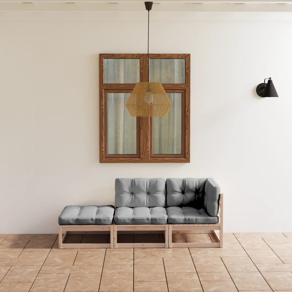 vidaXL 3-tlg. Garten-Lounge-Set Massivholz Kiefer