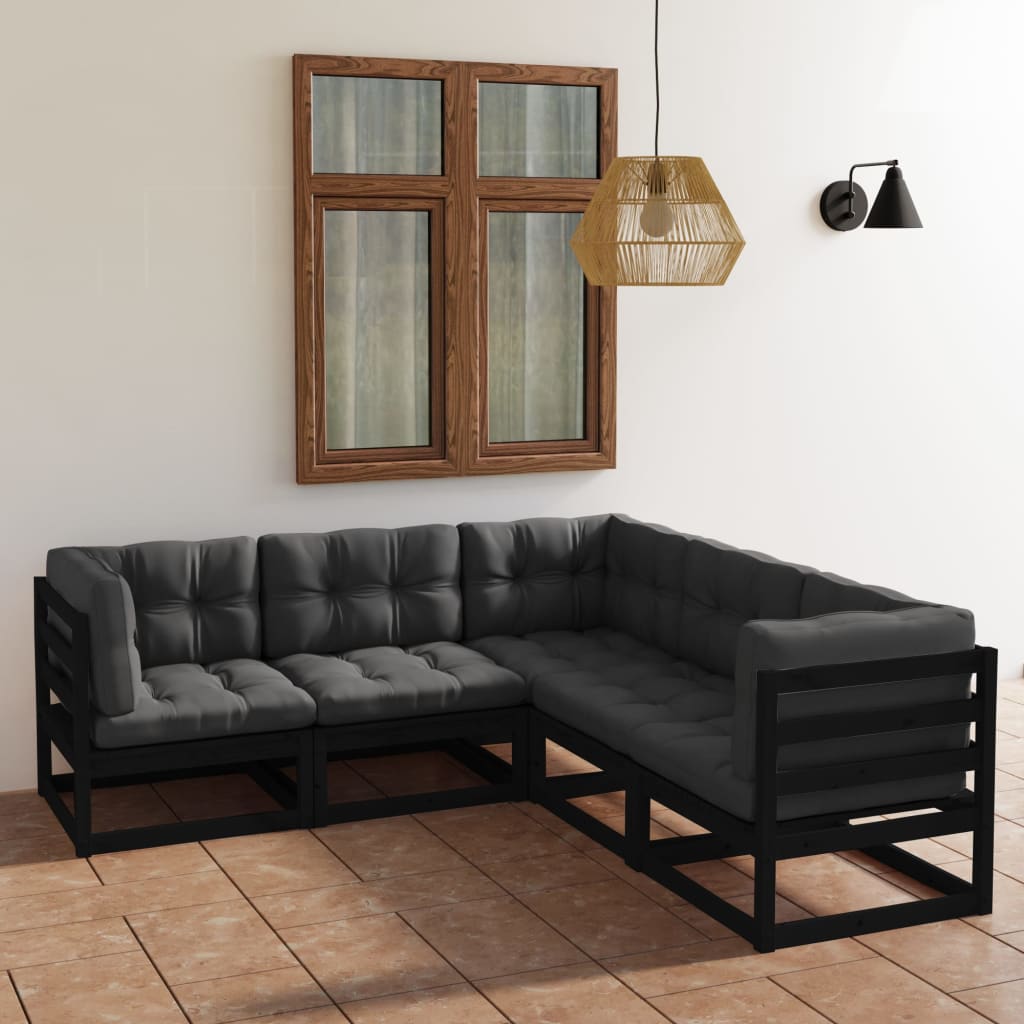 vidaXL 5-tlg. Garten-Lounge-Set mit Kissen Kiefer Massivholz