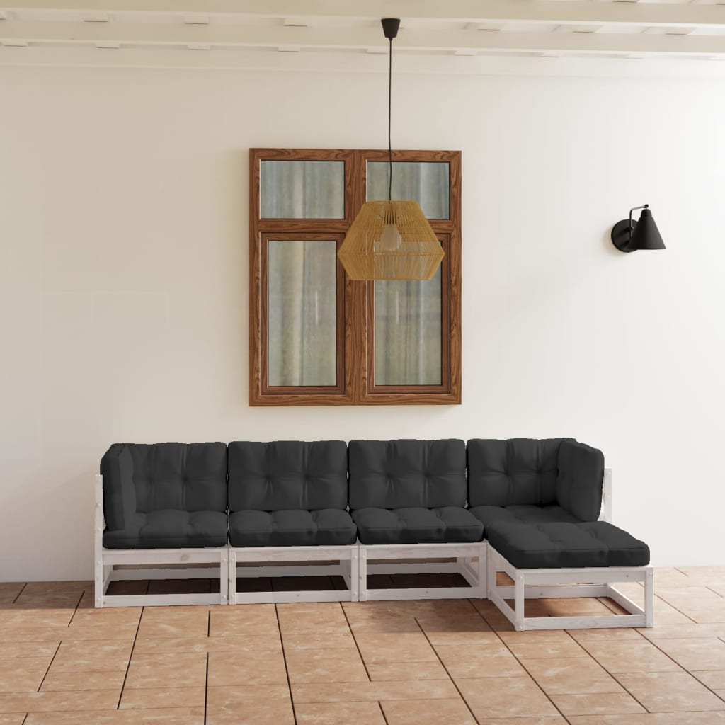 vidaXL 5-tlg. Garten-Lounge-Set Massivholz Kiefer