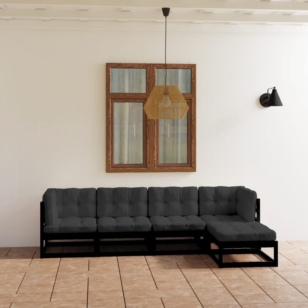 vidaXL 5-tlg. Garten-Lounge-Set Massivholz Kiefer