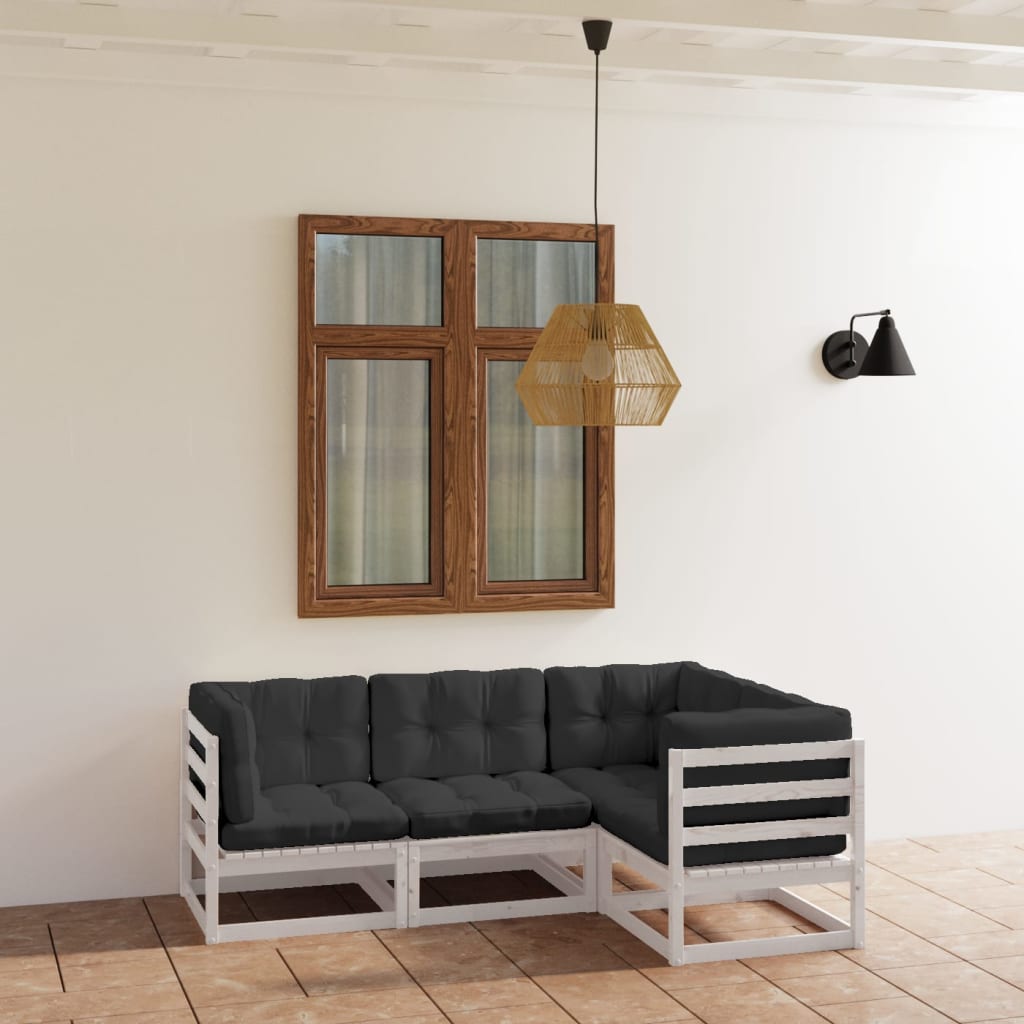 vidaXL 4-tlg. Garten-Lounge-Set Massivholz Kiefer