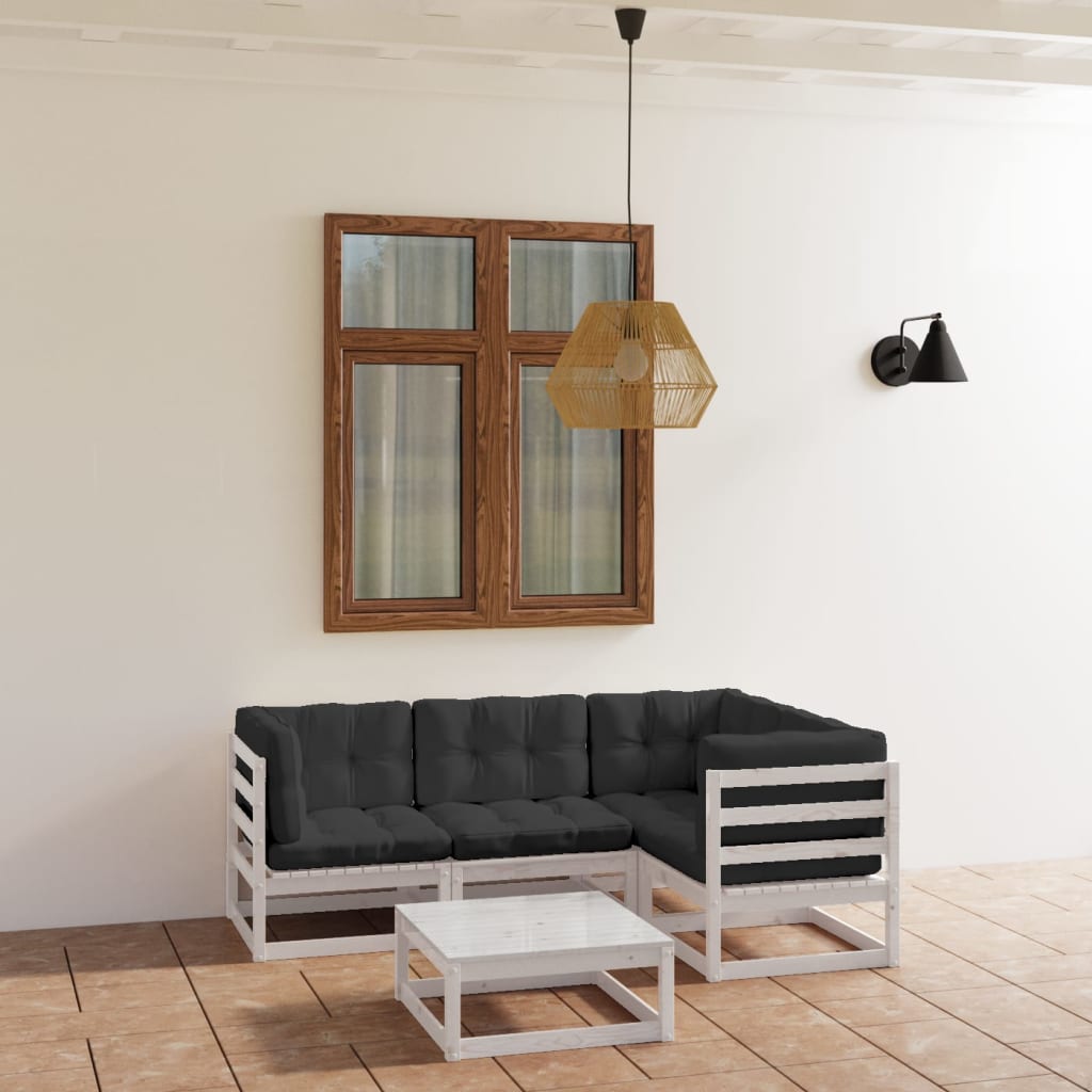 vidaXL 5-tlg. Garten-Lounge-Set Massivholz Kiefer