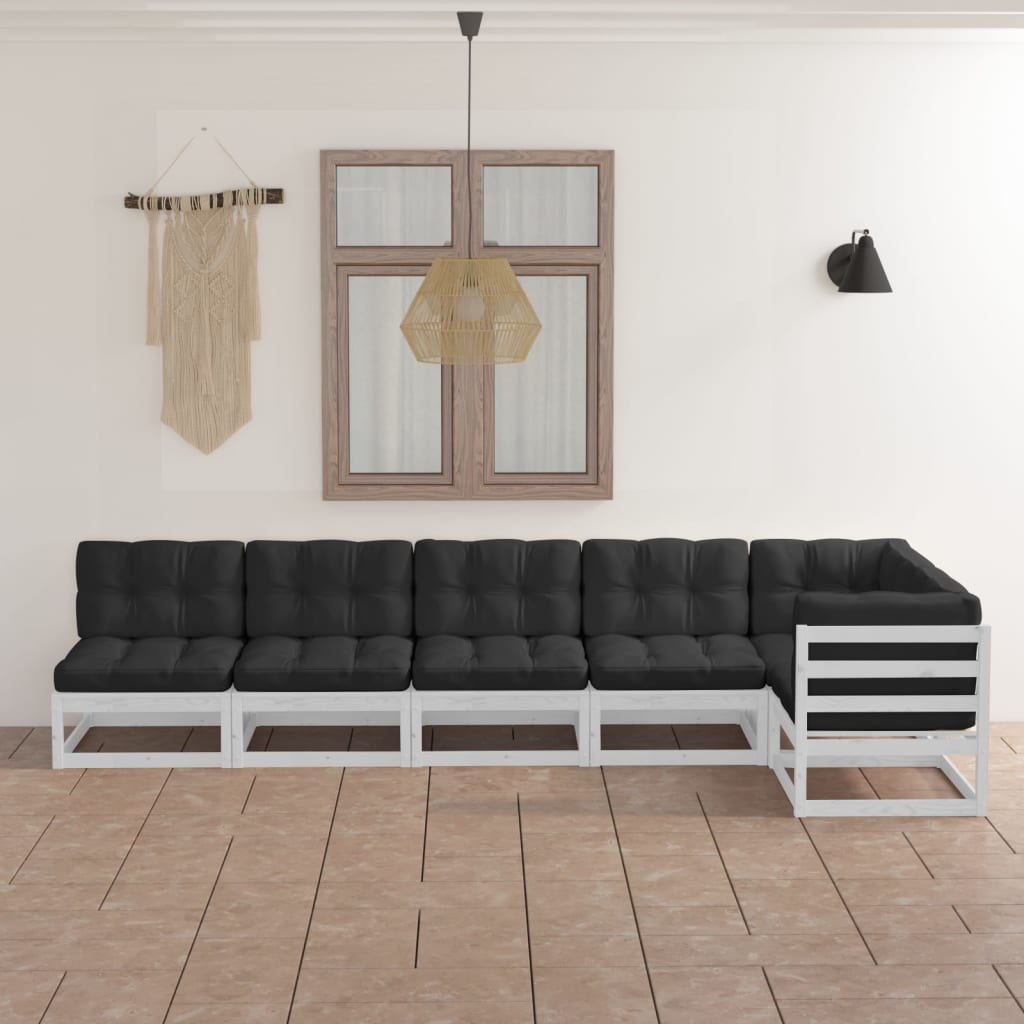 vidaXL 6-tlg. Garten-Lounge-Set Massivholz Kiefer