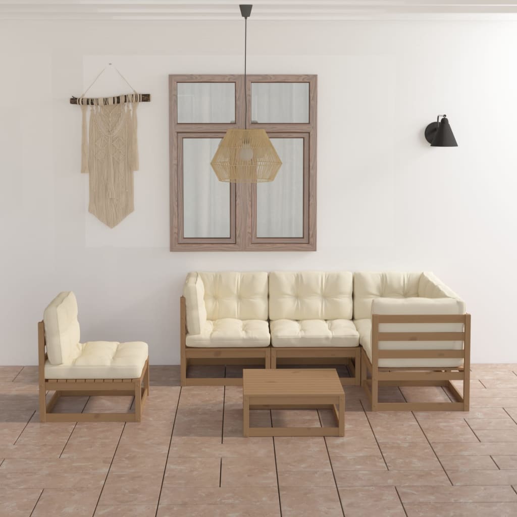 vidaXL 6-tlg. Garten-Lounge-Set Massivholz Kiefer