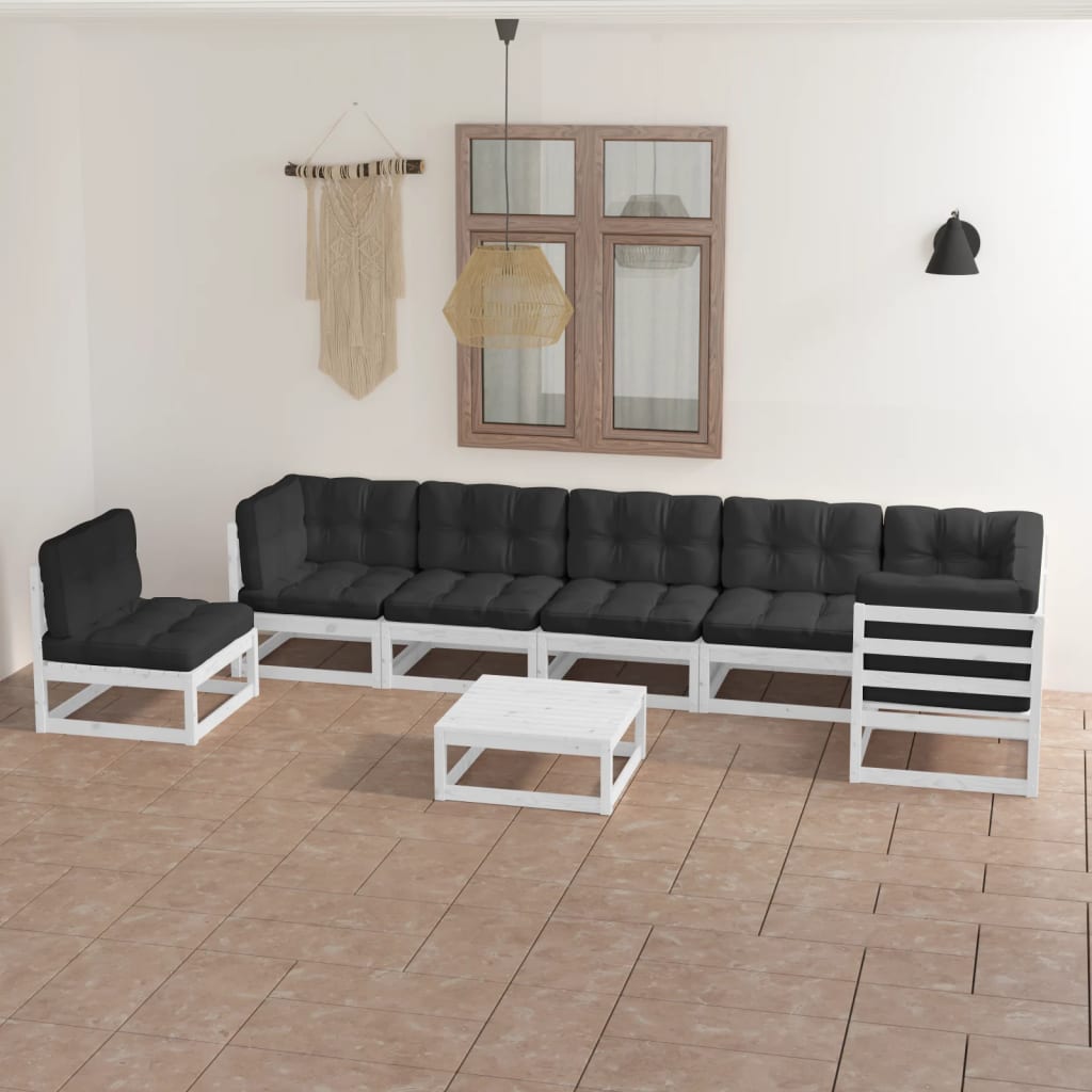 vidaXL 8-tlg. Garten-Lounge-Set Massivholz Kiefer